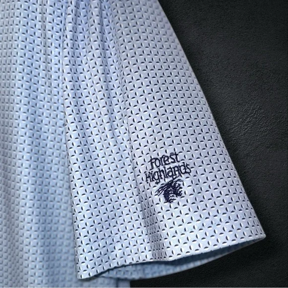 Johnnie-O Performance Golf Polo Shirt Men’s L Blue Micro Print Stretch - Picture 9 of 13